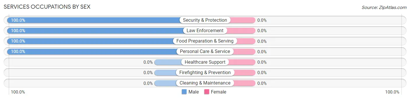 Services Occupations by Sex in Zip Code 58007