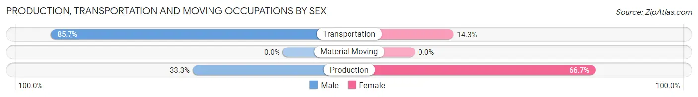 Production, Transportation and Moving Occupations by Sex in Zip Code 58011