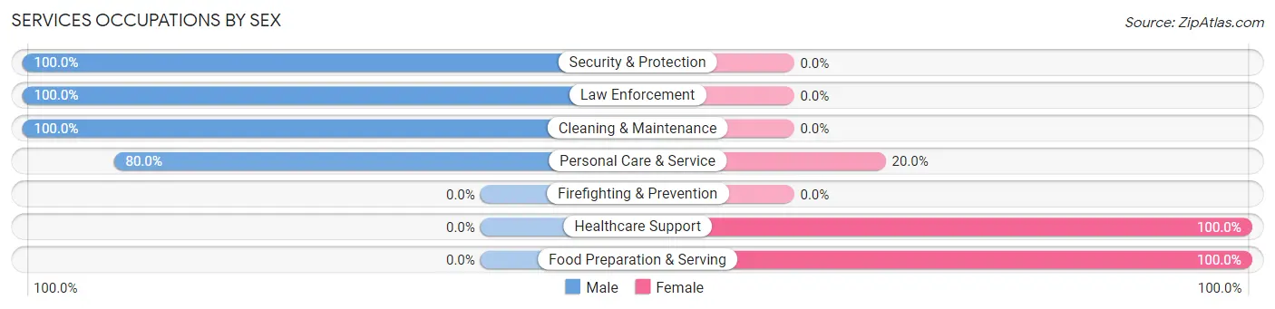 Services Occupations by Sex in Zip Code 58011