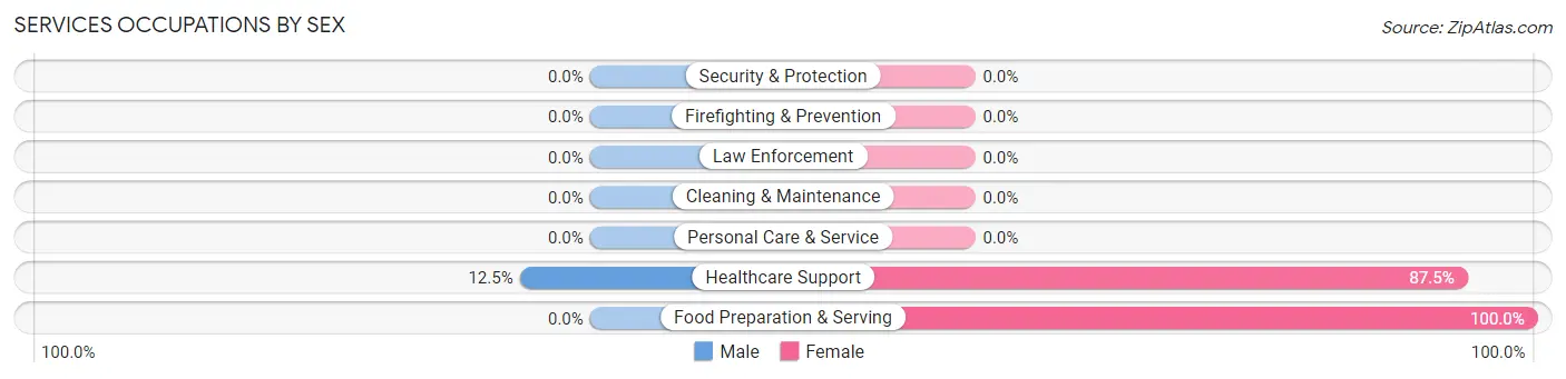 Services Occupations by Sex in Zip Code 58031