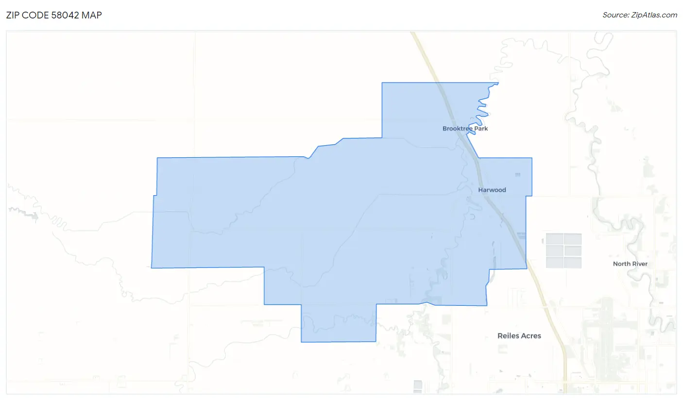 Zip Code 58042 Map