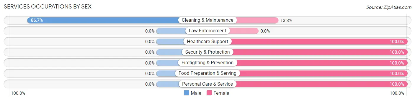 Services Occupations by Sex in Zip Code 58051
