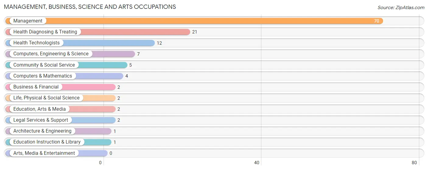 Management, Business, Science and Arts Occupations in Zip Code 58064