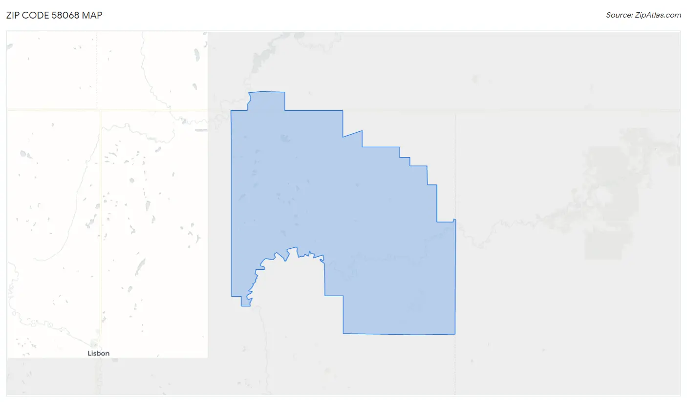 Zip Code 58068 Map