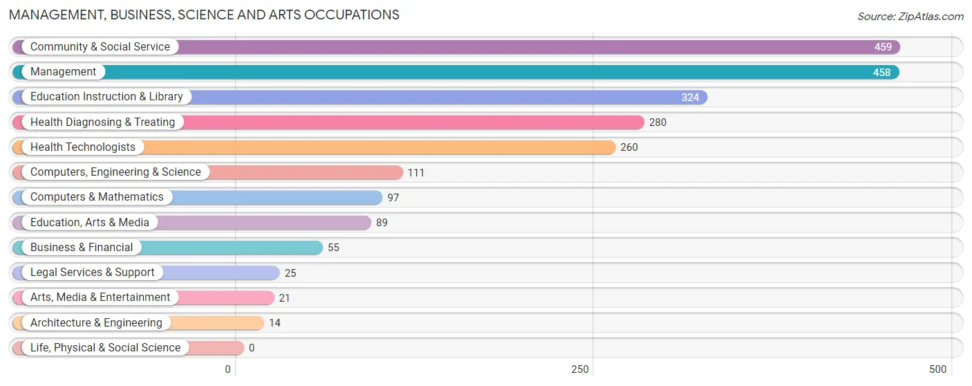 Management, Business, Science and Arts Occupations in Zip Code 58072