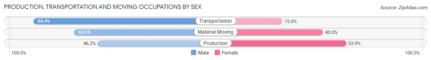 Production, Transportation and Moving Occupations by Sex in Zip Code 58230