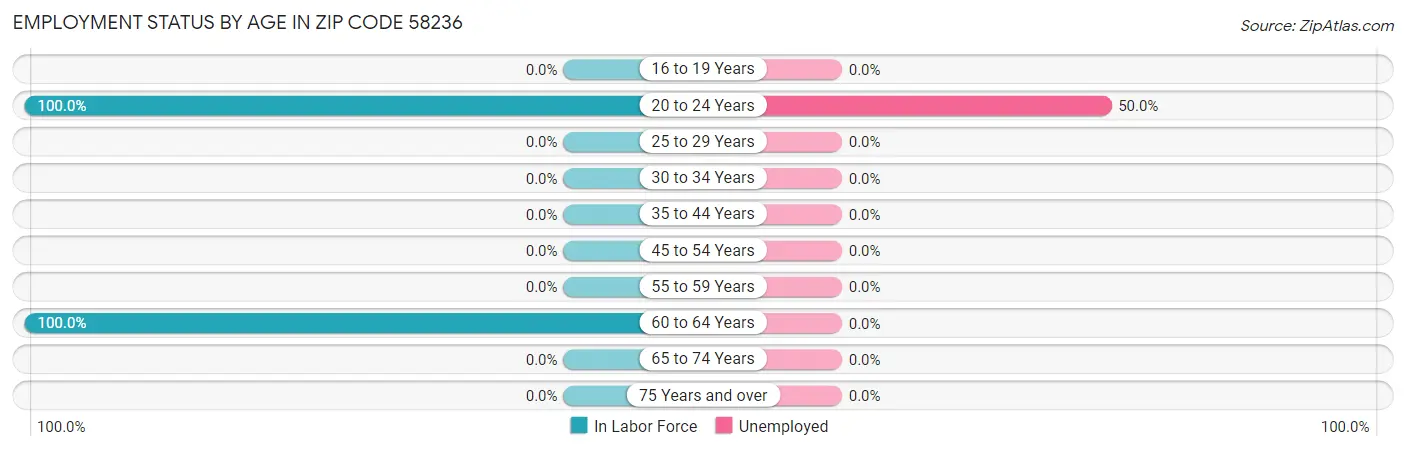 Employment Status by Age in Zip Code 58236