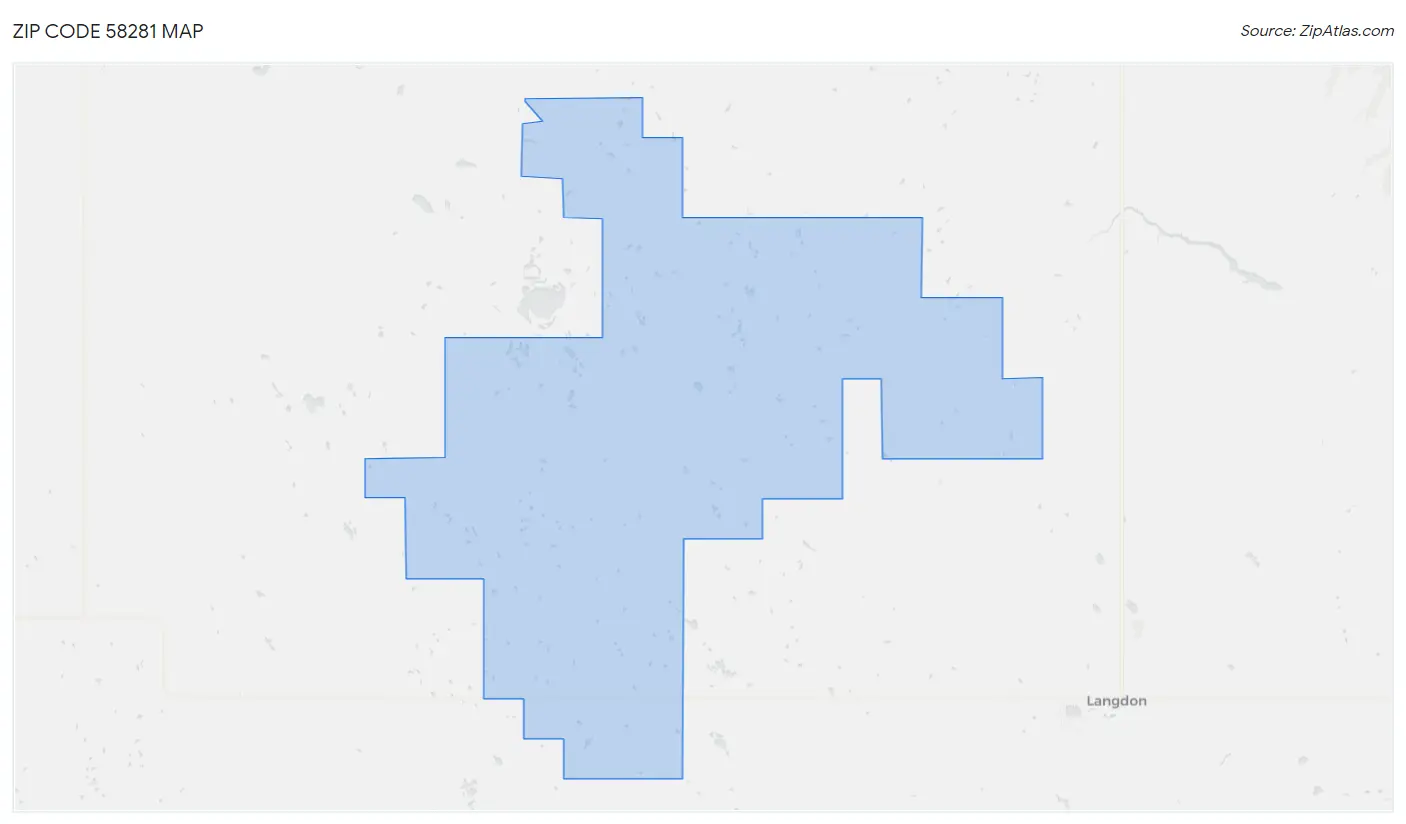 Zip Code 58281 Map