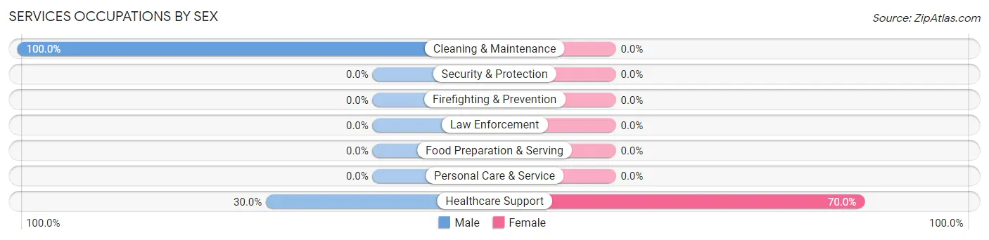 Services Occupations by Sex in Zip Code 58345