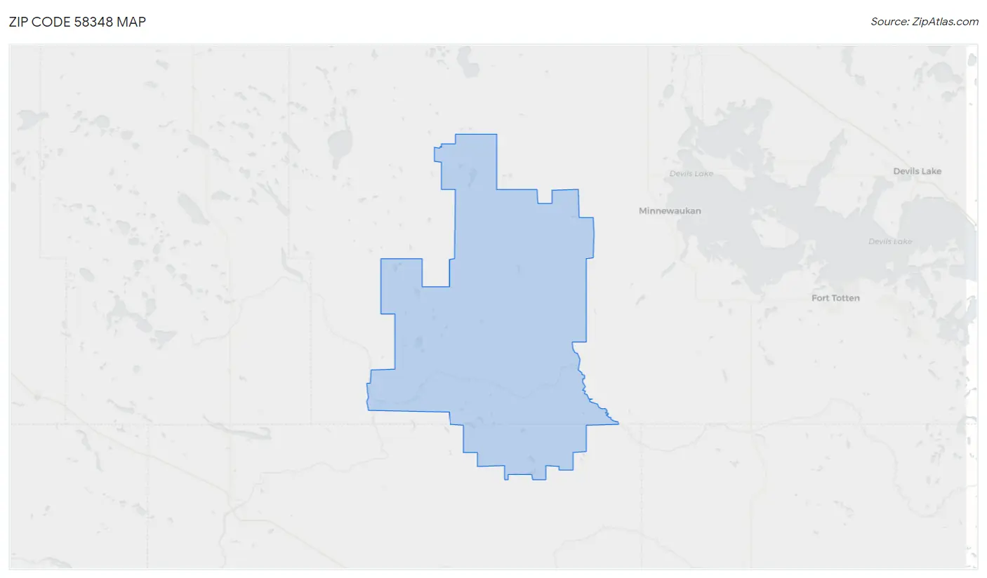 Zip Code 58348 Map