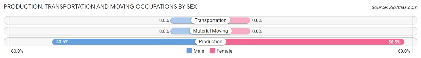 Production, Transportation and Moving Occupations by Sex in Zip Code 58439