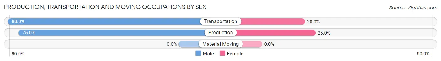 Production, Transportation and Moving Occupations by Sex in Zip Code 58456