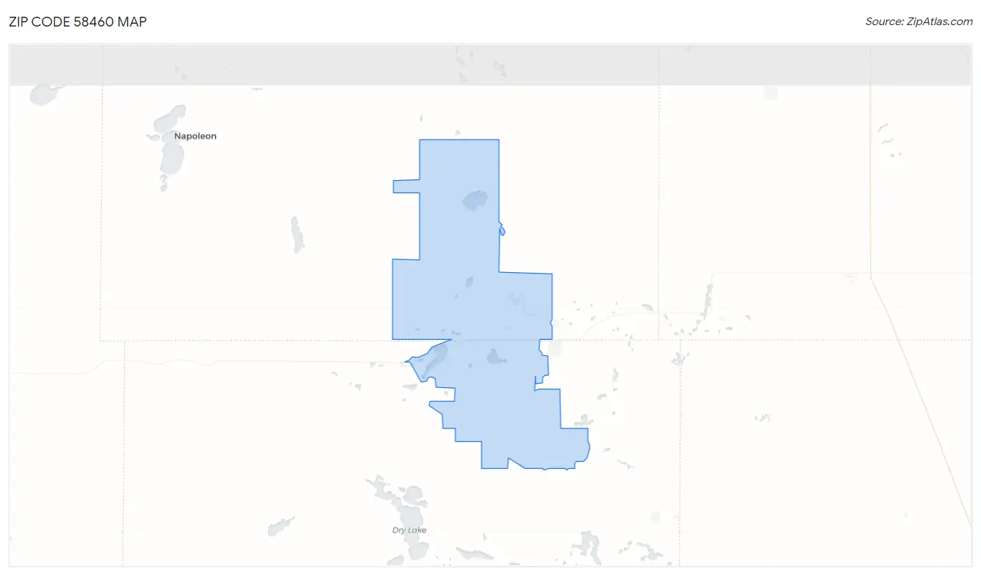 Zip Code 58460 Map