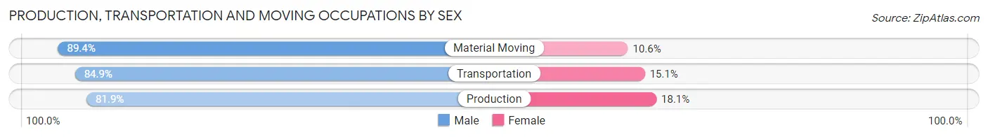 Production, Transportation and Moving Occupations by Sex in Zip Code 58474
