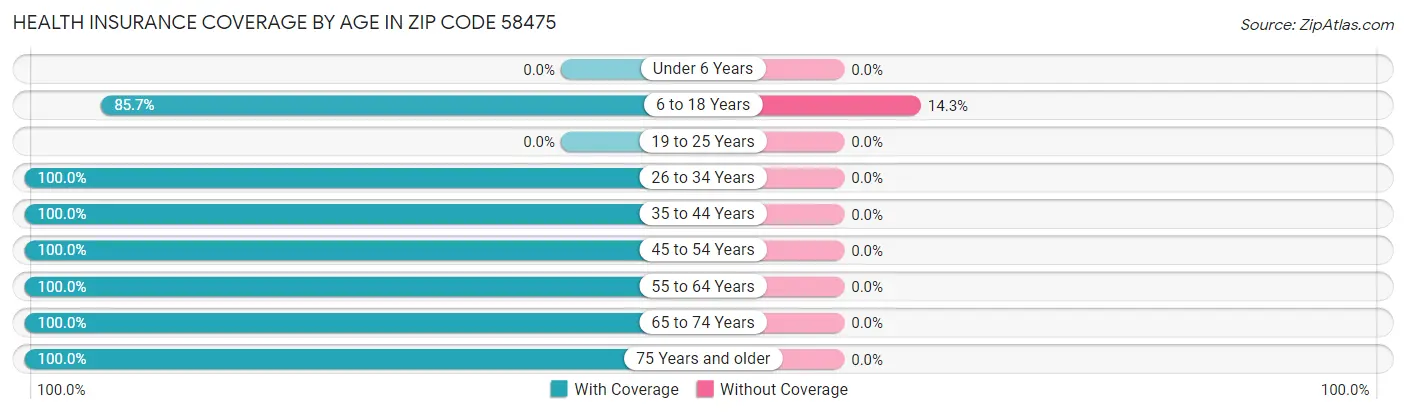 Health Insurance Coverage by Age in Zip Code 58475