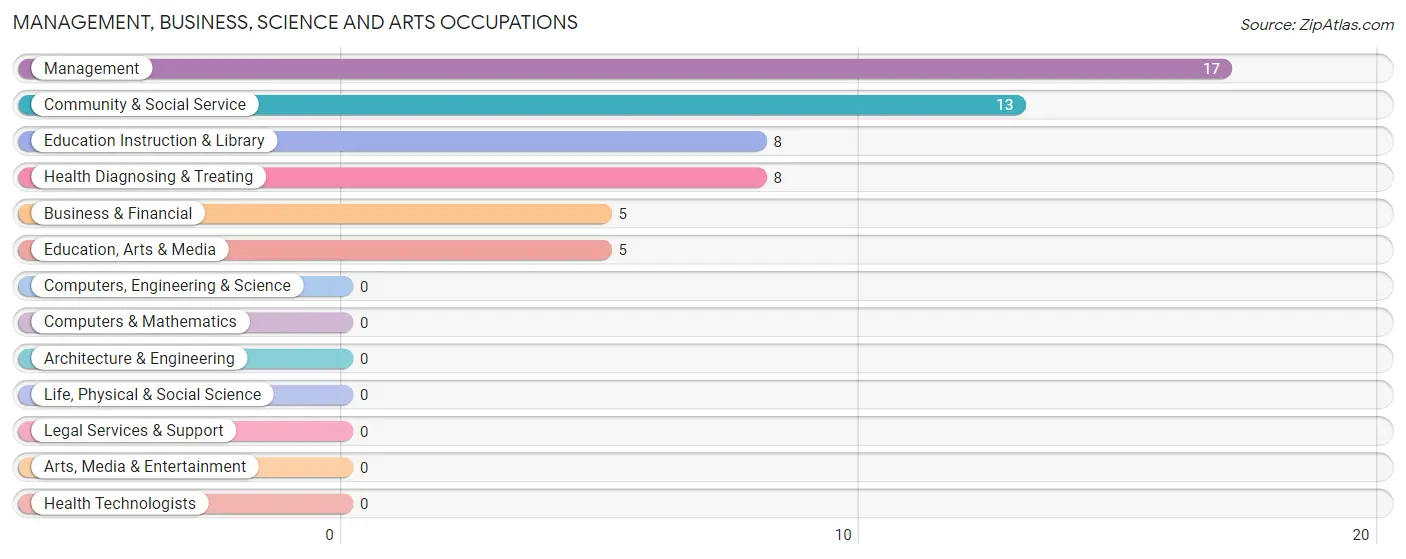 Management, Business, Science and Arts Occupations in Zip Code 58479