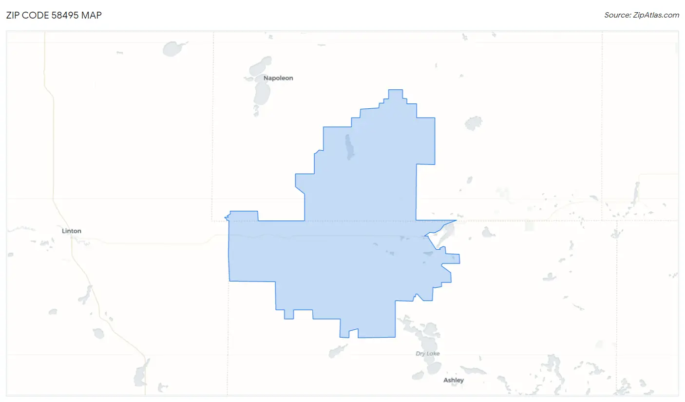 Zip Code 58495 Map