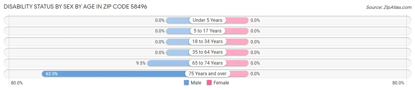 Disability Status by Sex by Age in Zip Code 58496