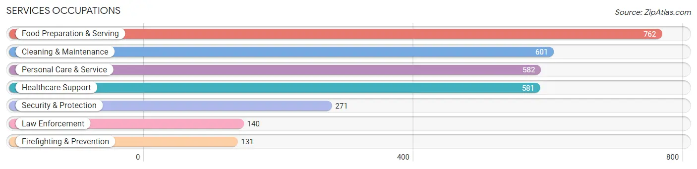 Services Occupations in Zip Code 58501