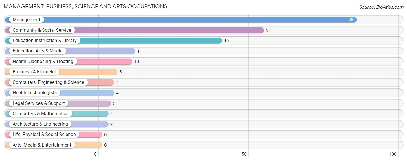 Management, Business, Science and Arts Occupations in Zip Code 58529