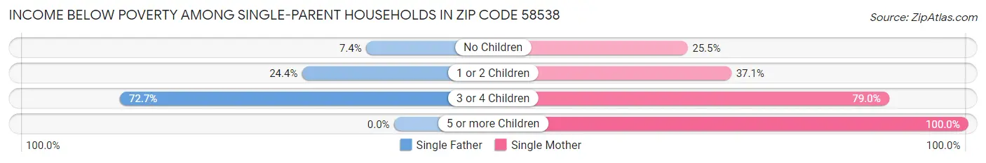 Income Below Poverty Among Single-Parent Households in Zip Code 58538