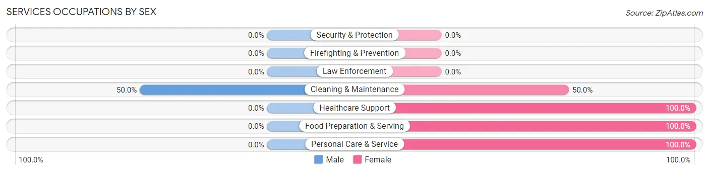 Services Occupations by Sex in Zip Code 58562