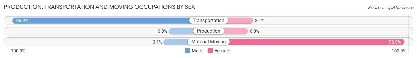 Production, Transportation and Moving Occupations by Sex in Zip Code 58566