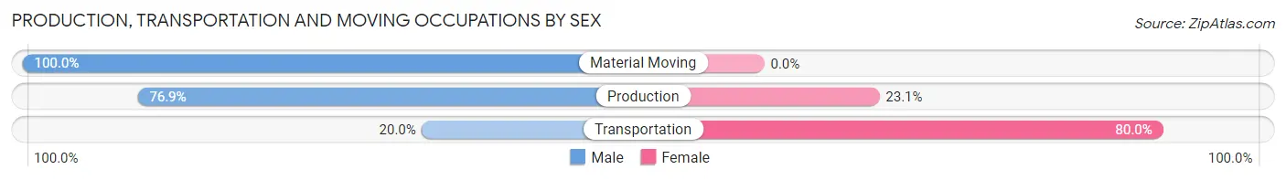 Production, Transportation and Moving Occupations by Sex in Zip Code 58631