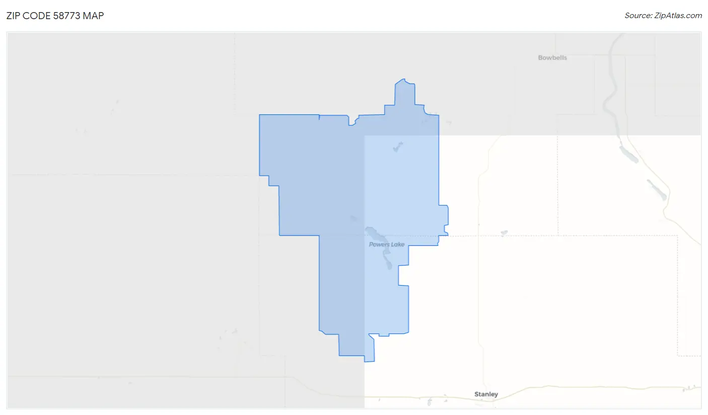 Zip Code 58773 Map