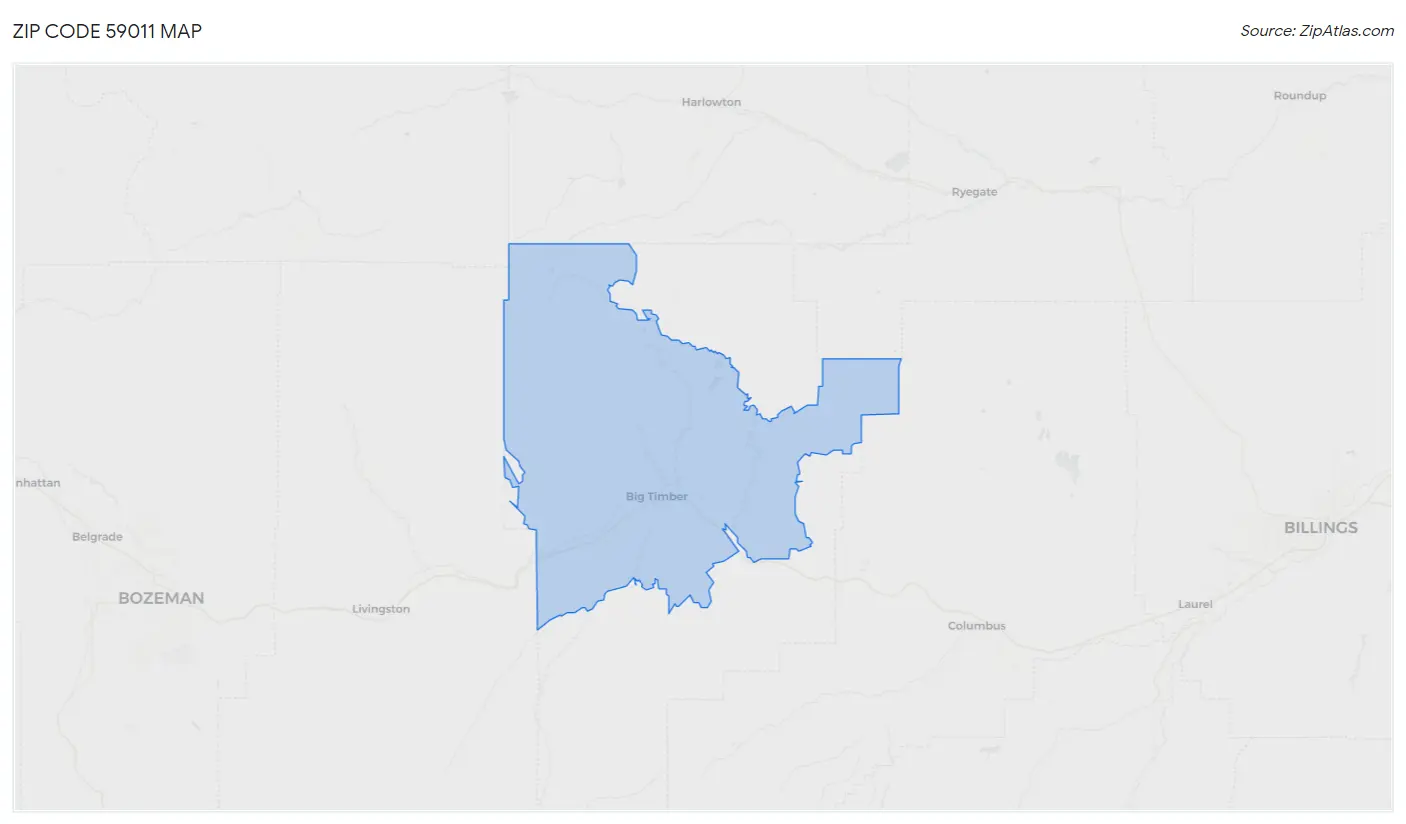 Zip Code 59011 Map