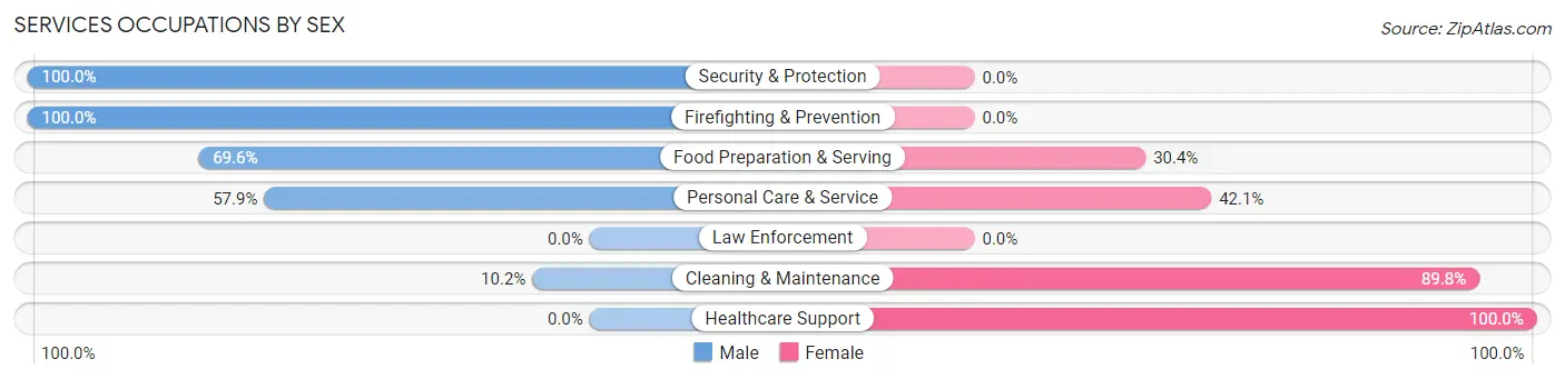 Services Occupations by Sex in Zip Code 59068
