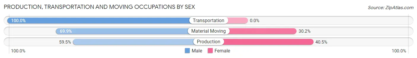 Production, Transportation and Moving Occupations by Sex in Zip Code 59106