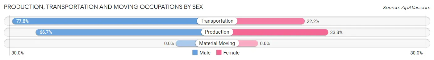 Production, Transportation and Moving Occupations by Sex in Zip Code 59261