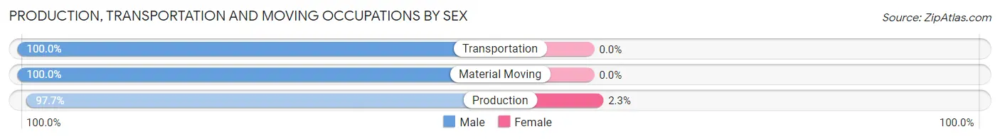 Production, Transportation and Moving Occupations by Sex in Zip Code 59262