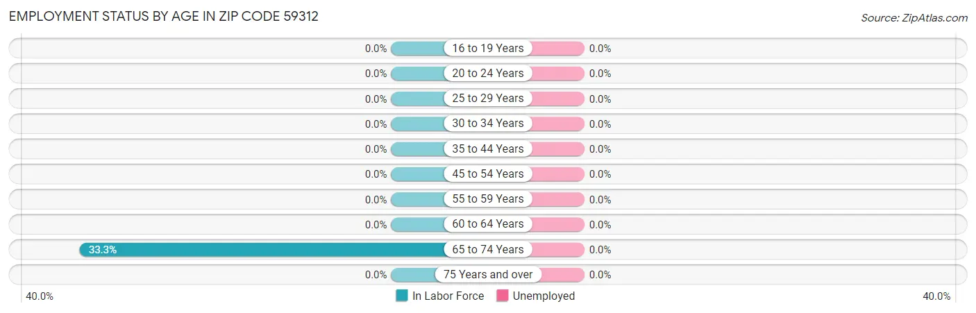 Employment Status by Age in Zip Code 59312