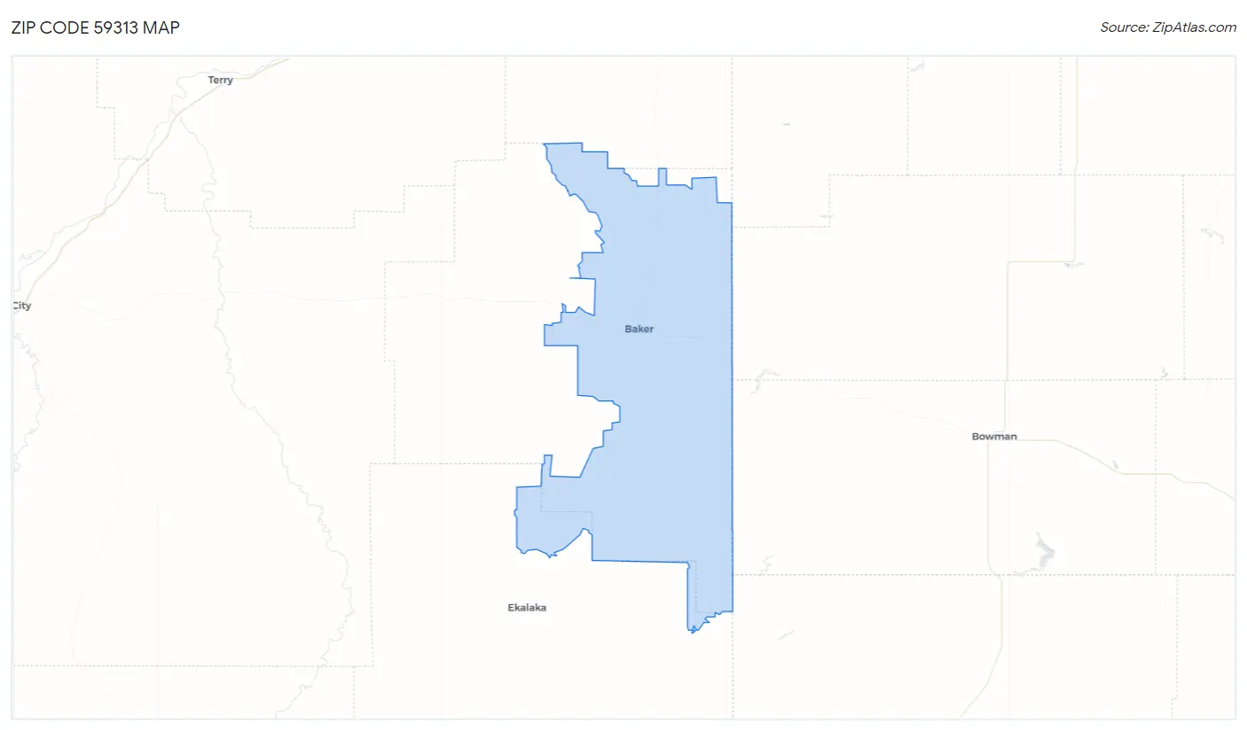 Zip Code 59313 Map