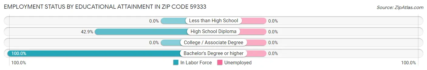 Employment Status by Educational Attainment in Zip Code 59333