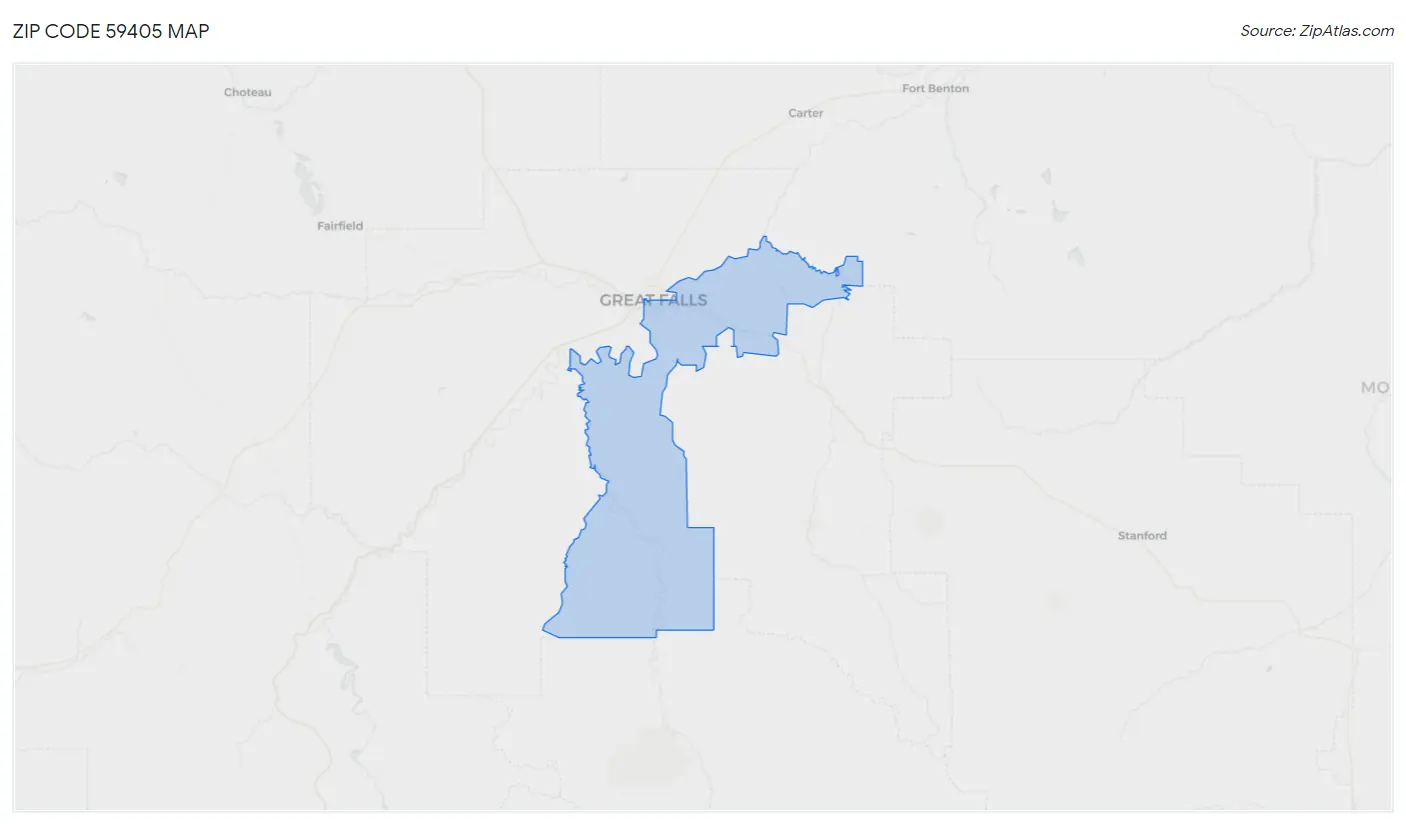 Zip Code 59405 Map