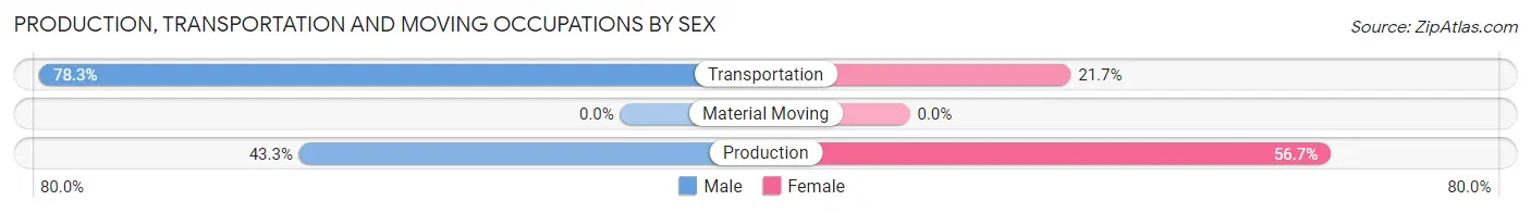 Production, Transportation and Moving Occupations by Sex in Zip Code 59427