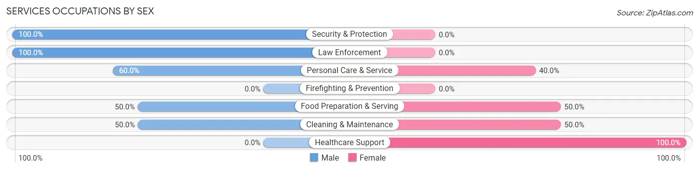 Services Occupations by Sex in Zip Code 59433