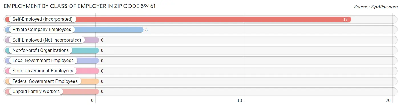 Employment by Class of Employer in Zip Code 59461