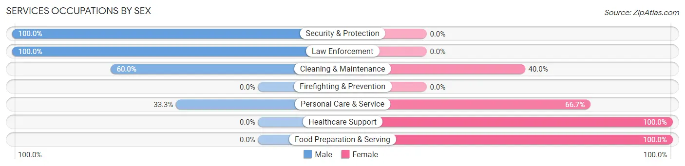 Services Occupations by Sex in Zip Code 59472
