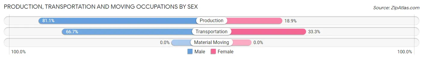 Production, Transportation and Moving Occupations by Sex in Zip Code 59486