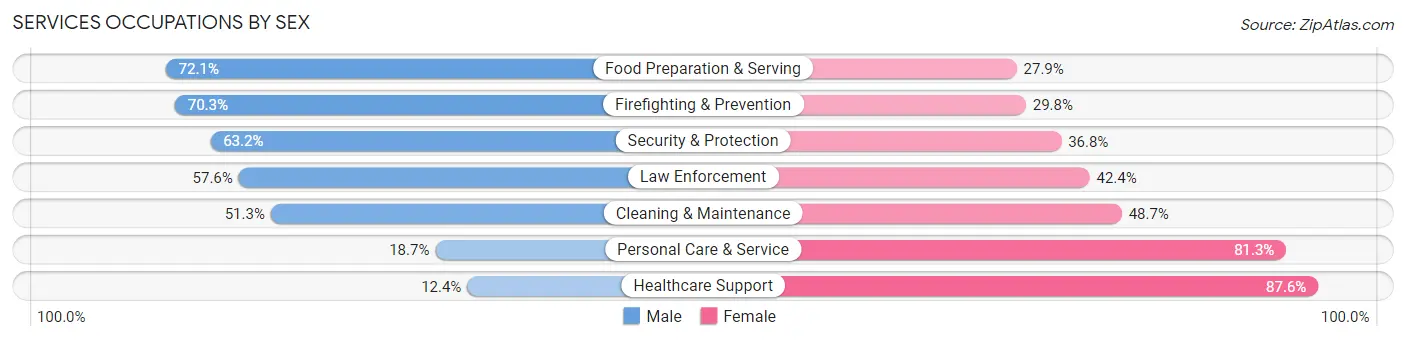 Services Occupations by Sex in Zip Code 59602