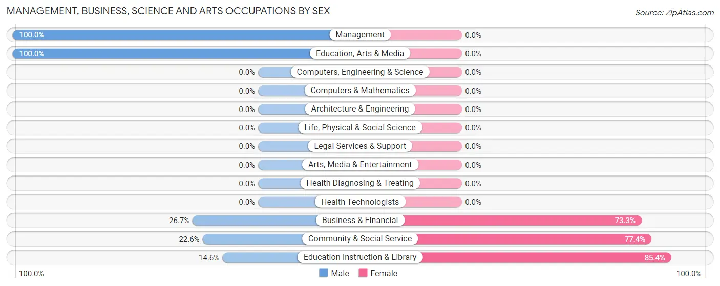 Management, Business, Science and Arts Occupations by Sex in Zip Code 59631