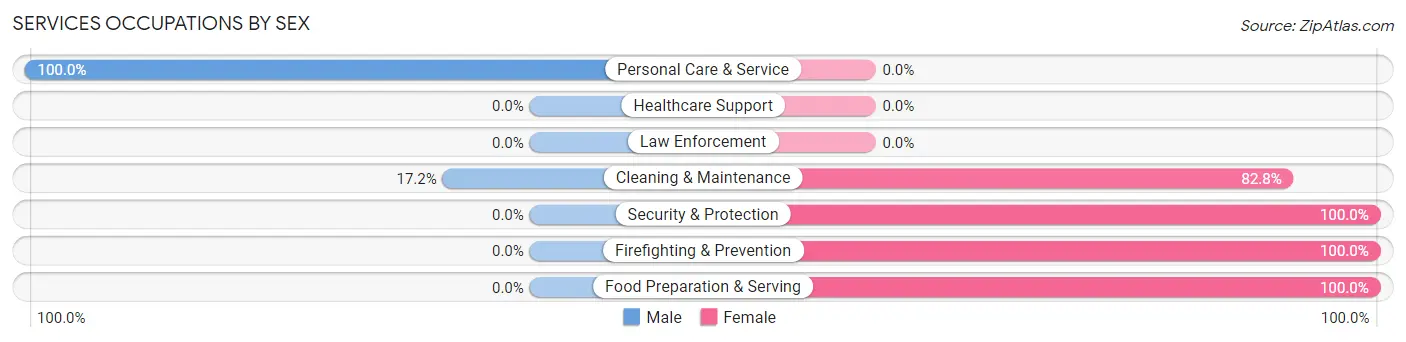 Services Occupations by Sex in Zip Code 59732