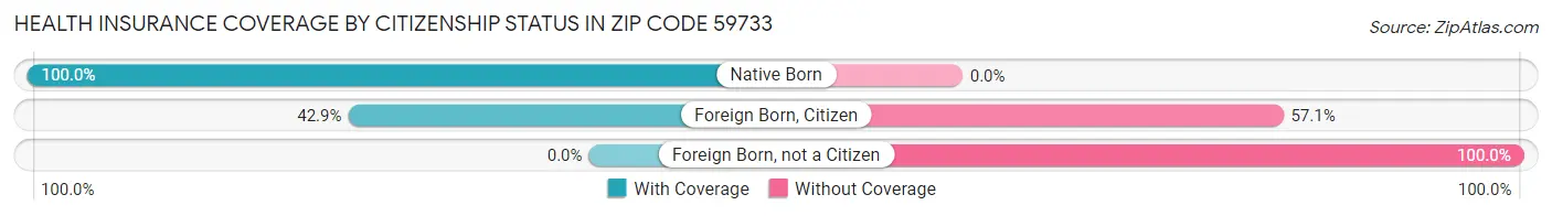 Health Insurance Coverage by Citizenship Status in Zip Code 59733