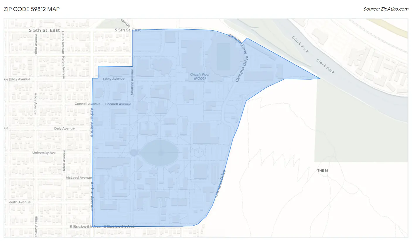 Zip Code 59812 Map