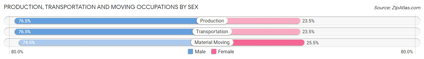 Production, Transportation and Moving Occupations by Sex in Zip Code 60013