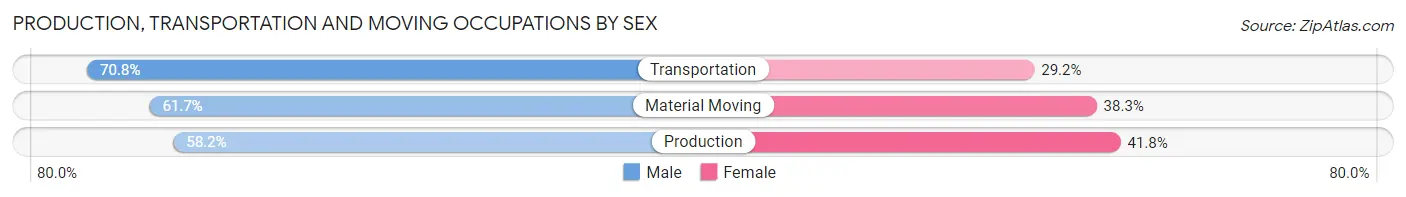 Production, Transportation and Moving Occupations by Sex in Zip Code 60035